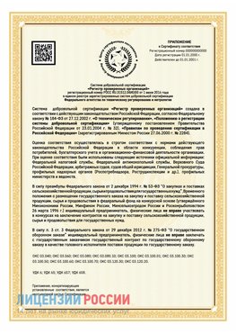Приложение к сертификату для ИП Нерюнгри Сертификат СТО 03.080.02033720.1-2020